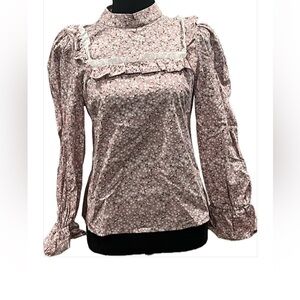 Miss Selfridge Pink Ruffled Bib Collar Blouse